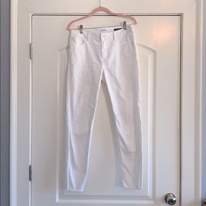 Raw Hem White Skinny Jeans Jeggings